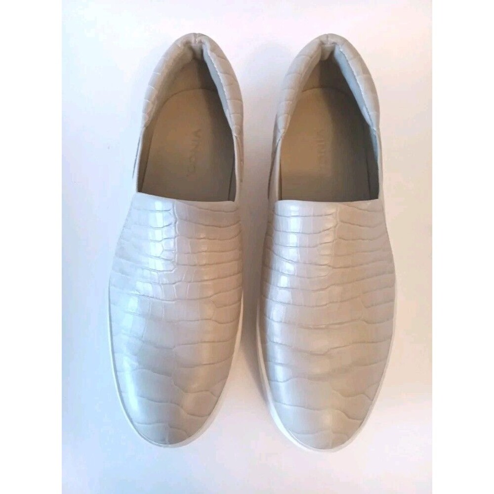 Vince Warren Crocodile-Embossed Leather Low-Top Sneaker Women's US 6M-EUR 36 IT